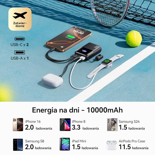 INIU Mini Power Bank, 45W 10000mAh Ricarica Rapida Powerbank, PD3.0 QC4.0 USB C Input & Output Caricatore Portatile per iPhone 17 16 15 14 13 Pro Max, Samsung S22, Xiaomi, iPad Pro ecc.