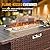 Poteban Outdoor Patio Furniture Set with 44" Fire Pit Table 8 Pieces Rattan Patio Sectional Sofa Conversation Set w/55000 BTU Propane Gas Fire Pit, Coffee Table, 2 Waterproof Covers, Grey