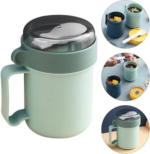 Miniatura 9 de UPKOCH Recipientes de almacenamiento de alimentos, tazones de sopa, frasco de alimentos, taza de sopa, tarro de comida portátil con cuchara