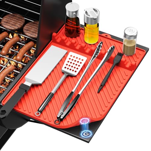 Comparison: Best Material For Outdoor Kitchen Countertops 8 Silicone Griddle Mat for Blackstone - Magnetic Silicone Grill Tools Mat for Blackstone Accessories, Side Shelf Spatula Utensil Mats with Drip Pad for Outdoor BBQ Grill Kitchen Countertop (2-Pack)