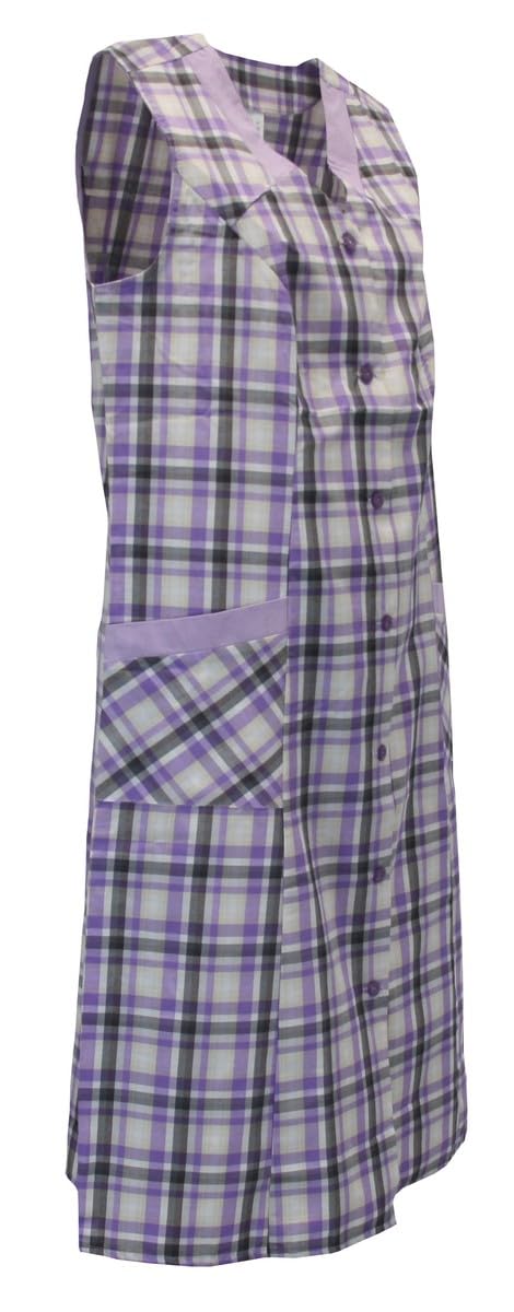 Schuerzenfabrik Blouse boutonnée pour femme en tissu mélangé à carreaux sans manches Tablier de cuisine Tablier Taille 46 Design : design 7