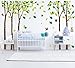 Giant Jungle Tree Wall Decal Tree Wall Sticker Removable Vinyl Sticker Mural Art Kids Room Nursery Bedroom Living Room Decoration (103.9x70.9)
