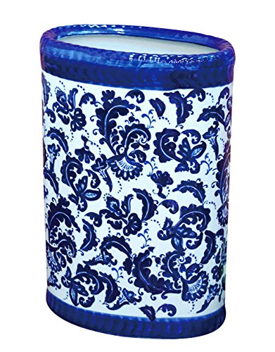 陶器製 染付 傘立て 宝船 七福神 唐草 楽天市場】傘立て 陶器 有田焼 傘立15寸 染付百合 Y399-C : 器茶房 彩庵