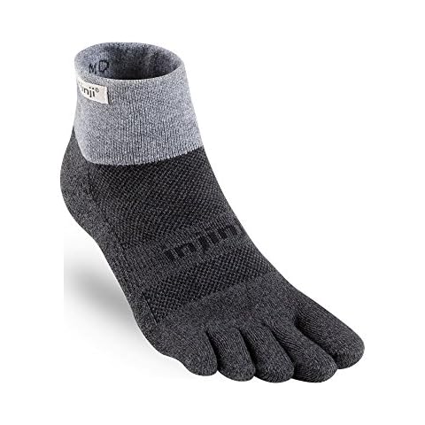 Injinji 2.0 Men's Trail Midweight Mini Crew Toesocks, Granite, Large Cover