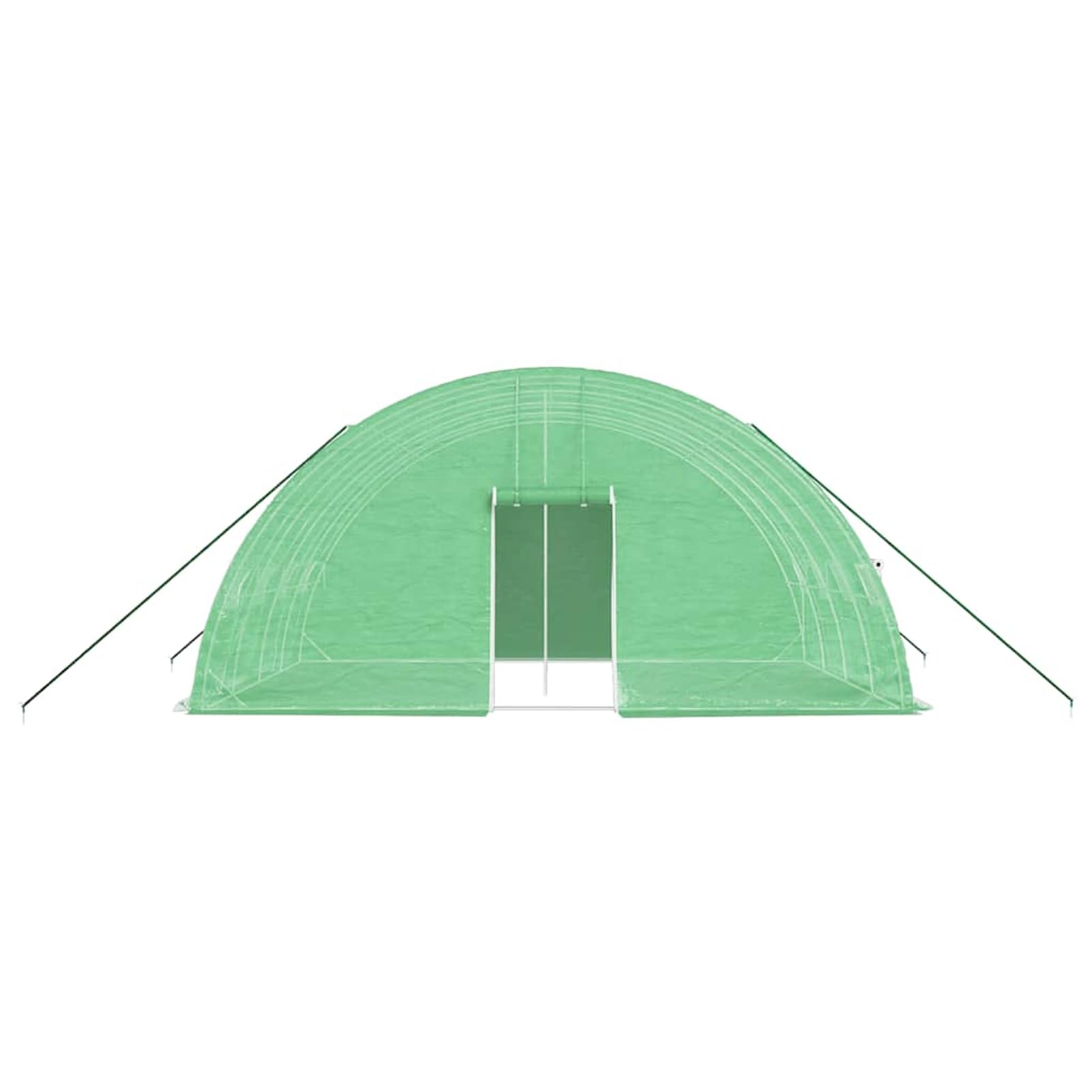 Szklarnia ze stali ocynkowanej, 140 g/m² PE, zielona, 24 m² (6 x 4 x 2,85 m), z drzwiami przesuwnymi i 4 oknami, do uprawy warzyw