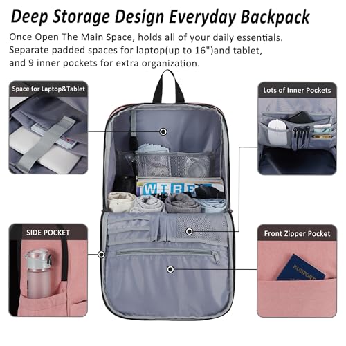 Image of Travel Laptop Backpack with USB Charging Port+Anti-Theft[Water Resistant] College School Bookbag Fits 16 Inch Laptop