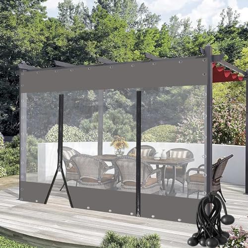 Rideau imperméable pour bâche de terrasse transparente contre le vent 3x3m