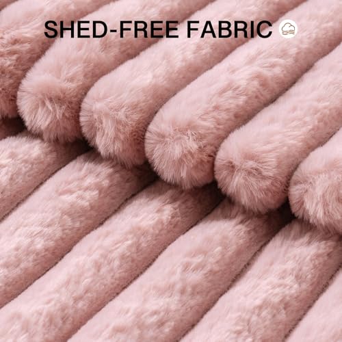 MEWOOFUN Hunde-Donut-Betten für kleine Hunde, beruhigendes Hundebett, rundes süßes Welpenbett mit Rutschfester Unterseite, Flauschiges (Rosa, 64x64x18cm)