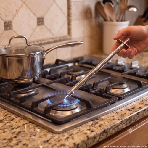 Image of 18-Inch 1.5 Feet Ultra-Long Stainless Steel Gas Lighter (Pack of 1) | Heavy-duty build provides maximum safety reach when igniting deep ovens, commercial cooking ranges, and outdoor grills.