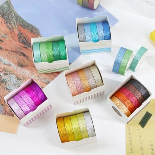 Cinta Washi Brillante en Pack de 90 Rollos Multicolores para Diseños de Papelería 3