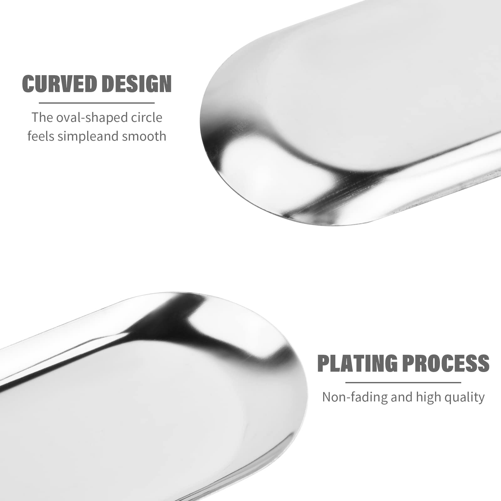 2 Vassoi Portaoggetti In Acciaio Inox - Ovale 23x9.5 Cm, Per Caffè, Gioielli, Candele - Foto 4