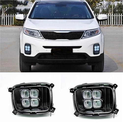 Phares Avant à LED et antibrouillards pour KIA Sorento 2013-2014 avec feux de jour intégrés