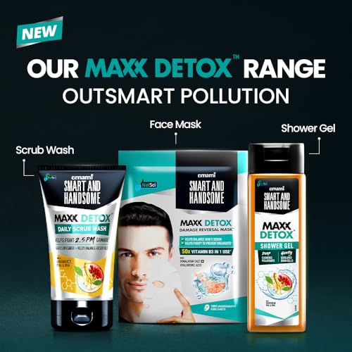 Image of Smart And Handsome Maxx Detox Shower Gel | Deep Cleanses Pollutants | Gently Exfoliates Dead Cells | With Ginseng To Revitalizes Dull Skin & Pha+Bha To Deep Cleanses Pollutants | 250ml
