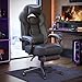 SONGMICS Chaise de Jeu, Chaise d'Ordinateur, Ergonomique, avec Repose-Pieds, Coussin de Tête Ajustable, Support Lombaire, Capacité de Charge de 150 kg, Noir OBG077B01