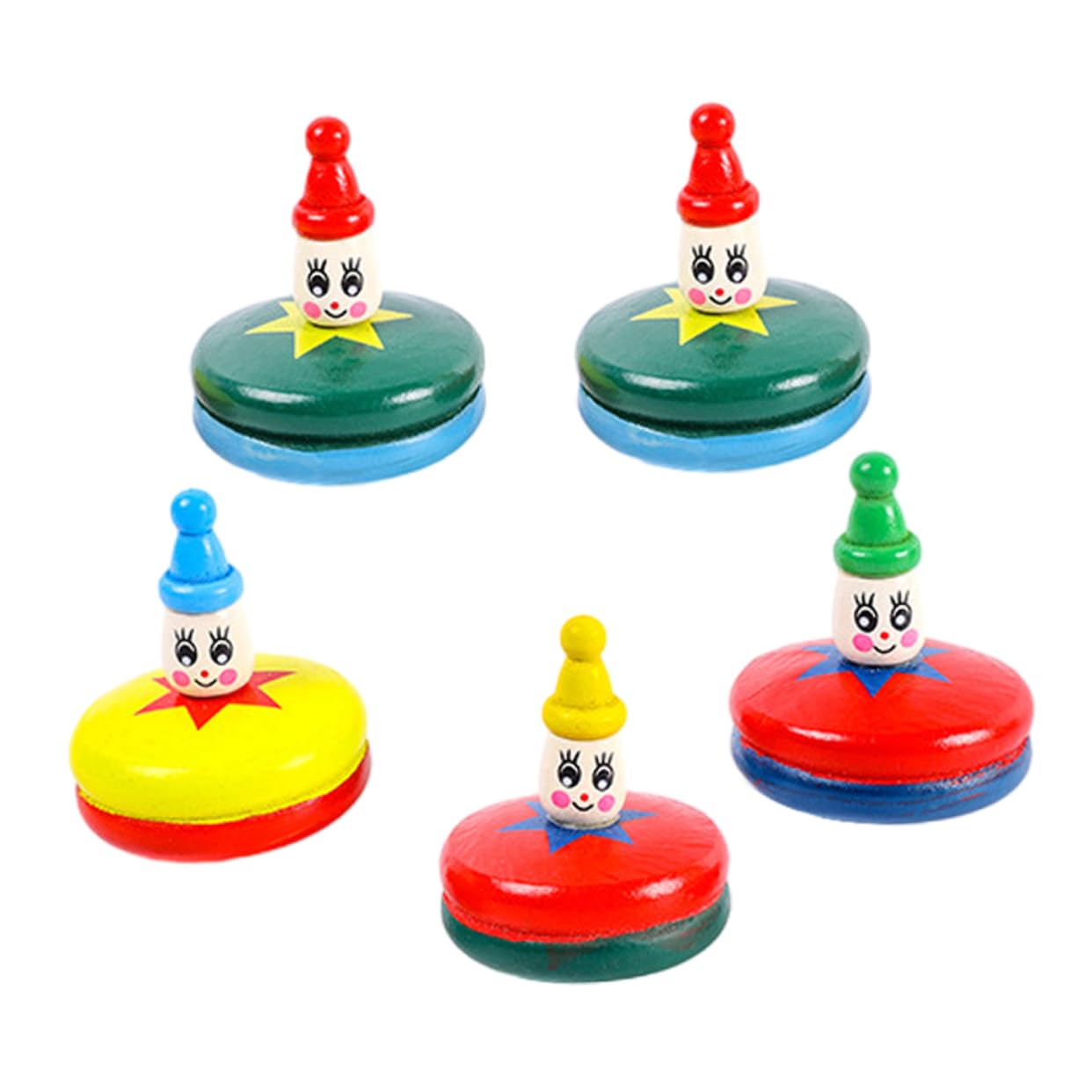 Kisangel 5pcs Interactive Cartoon Gyro Fun Spinning Tops for Promotes Hand Eye Coordination Indoor Engaging for Boys