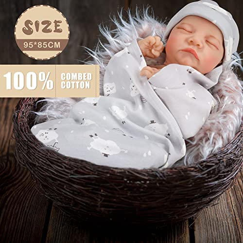 EAQ Newborn Baby Gifts| Baby Essentials for Newborn| Unisex Baby Gifts for Boy & Girl |Baby Easter Gifts With Swaddle,Baby Hat, Baby Socks, Soft Rabbit Toy - Image 3