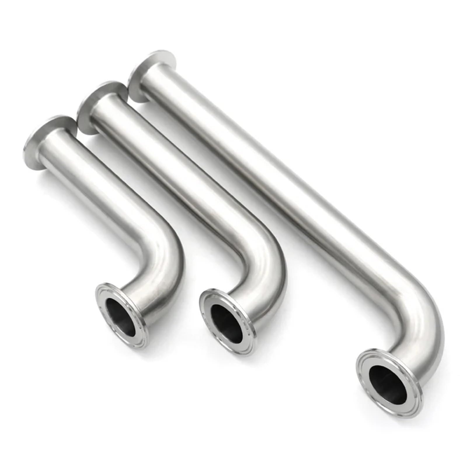 Codo de 90 Grados de Acero Inoxidable 304, Abrazadera Triple, extensión Larga, 25, 38 y 51 mm, Accesorio for tubería de 1", 1,25", 1,5" y 2"(OD38x50.5 L457mm)