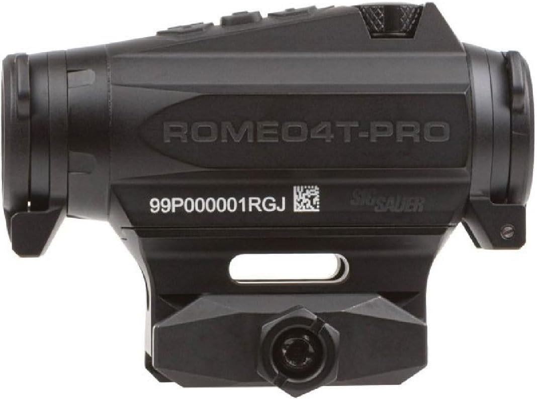 Sig Sauer ROMEO4T-PRO 1x20mm Red Dot Sight - Red Quad Ballistic Circle Dot Reticle, 0.5 MOA, Black/FDE