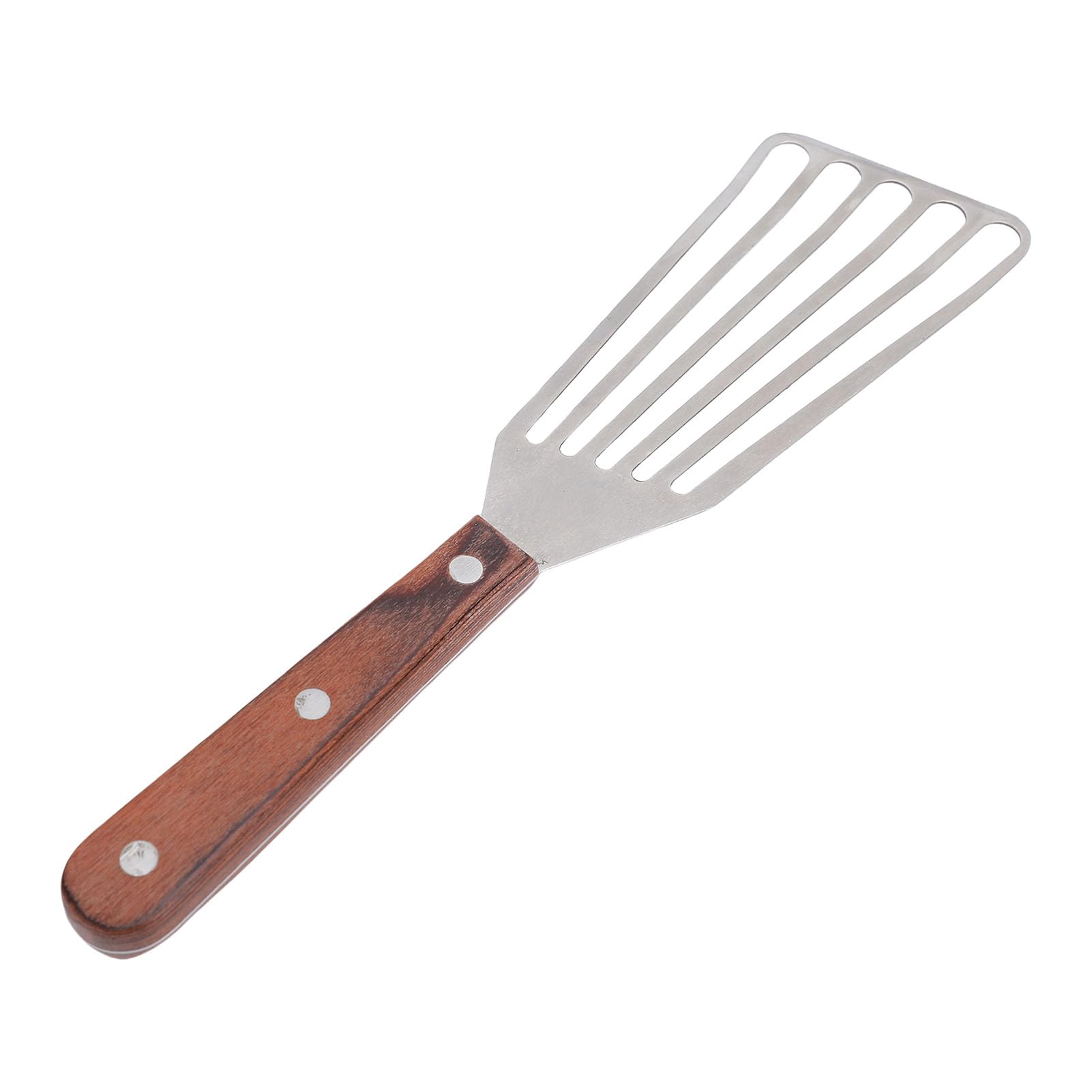 SIXRUN Espátula para Pescado, Volteador de Pescado de Acero Inoxidable con de Madera, Hoja Fina y Flexible para Freír Filete de y Salteado, Herramienta de Cocina Fácil de Limpiar para Parrilla de