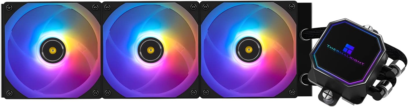 Thermalright Frozen Prism 360 Black ARGB CPU Liquid Cooler,Efficient PWM Controlled Pump 3300RPM,3×TL-E12 Series PWM Fan,Water Cooling Computer Parts,for AM4/AM5,Intel lga1150/1200/1700/1851/2011