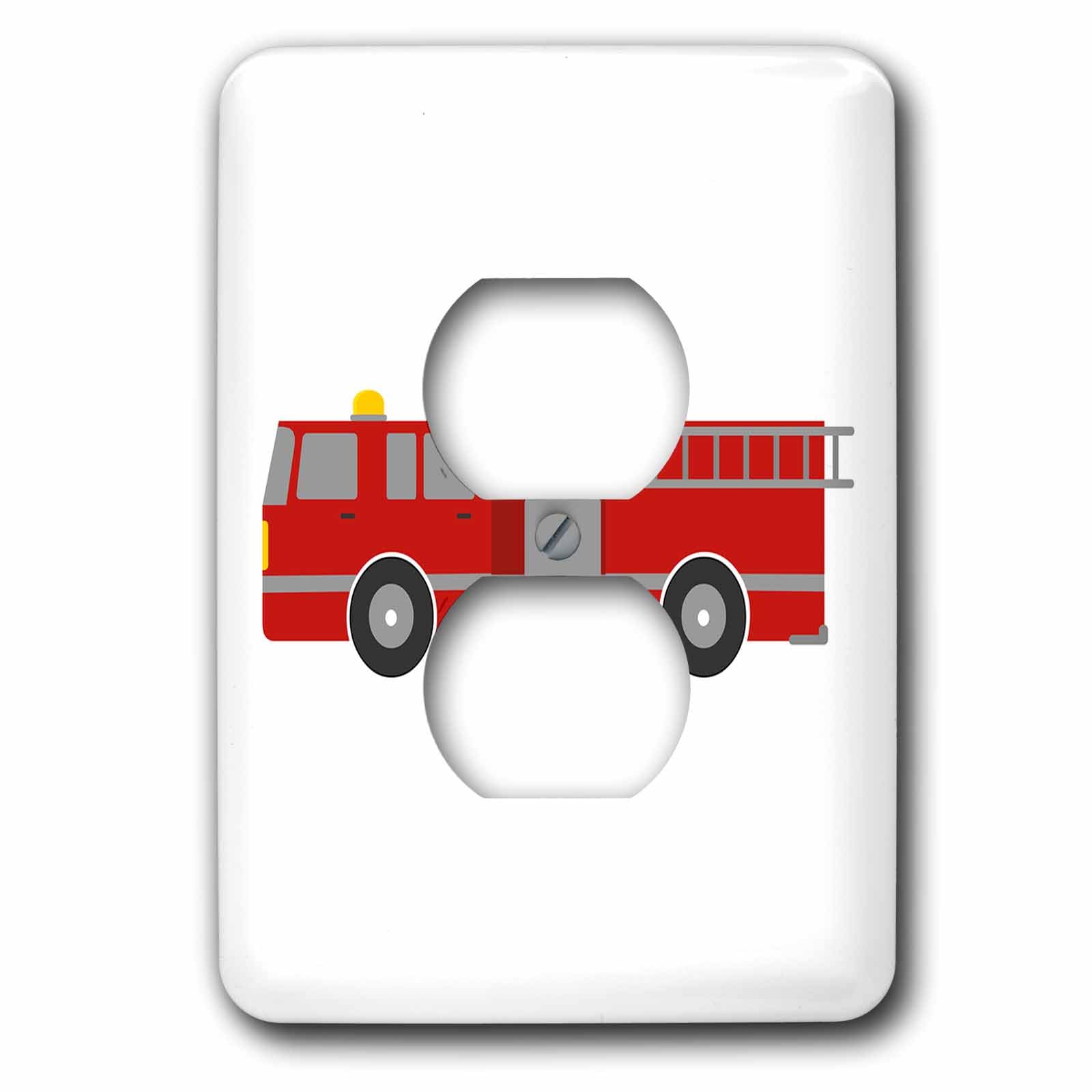 Couvercle de prise de camion de pompier rouge 3dRose plaque de finition électrique pour chambre