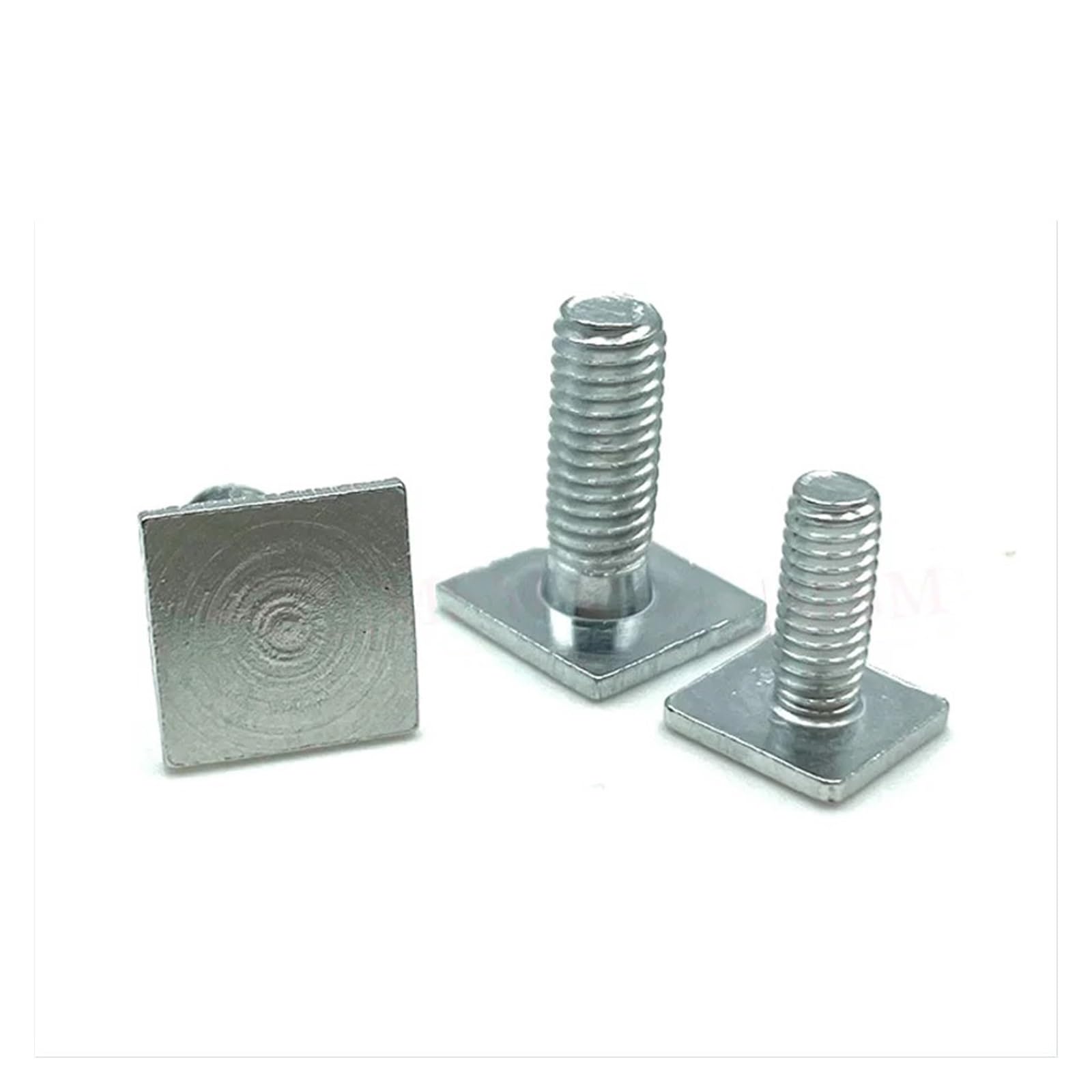 BIGDROP 100 pz Bulloni a Testa Piatta Quadrata 4.8 Livello Zincato a Forma di T Vite Prigioniera M4 M5 M6 Binario Bullone con Scanalatura a T (Color : Silver, Size : M4x10mm (head 9x9))