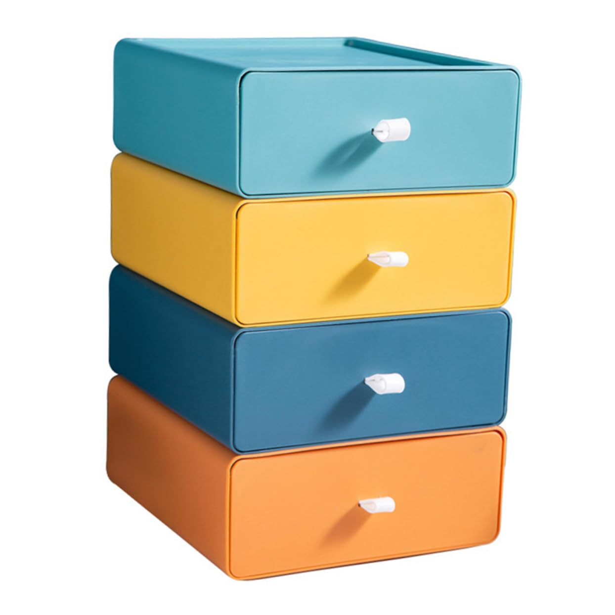Zerodeko Caja de Almacenamiento Adecuado para Organizar Documentos y Objetos de Oficina de Pp 4 Cajones Apilables Diseño Ligero y Resistente para Escritorio