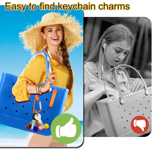 Image of Mity rain Key Holder for Bogg Bag, Accessories for Bogg Bags Original X Large, Insert Charm Carabiner Keychain for Beach Bag