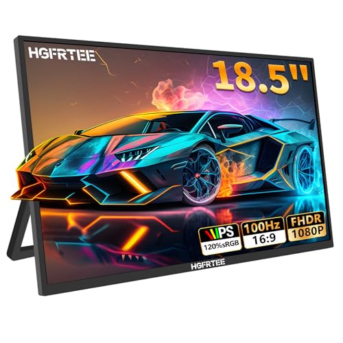 Monitor portátil de 18,5 pulgadas, 1080P FHD Portable Monitor for Laptop IPS 100% sRGB Screen External Gaming Monitor,USB-C HDMI Ultra-Slim Second Screen for Laptop with Kickstand for Laptop/PC/Phone