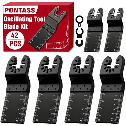 Image of Oscillating Saw Multitool Blades for Wood Fits Dewalt, Ryobi,42Pcs
