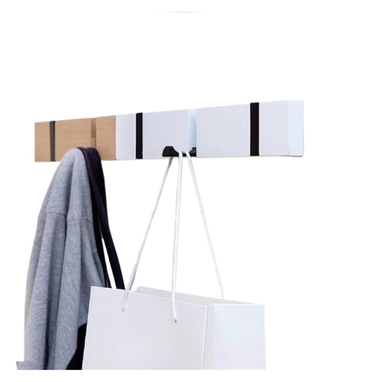 Suodebyy 3 Coat Hooks Wall Mounted Wooden Invisible Door Row Hook