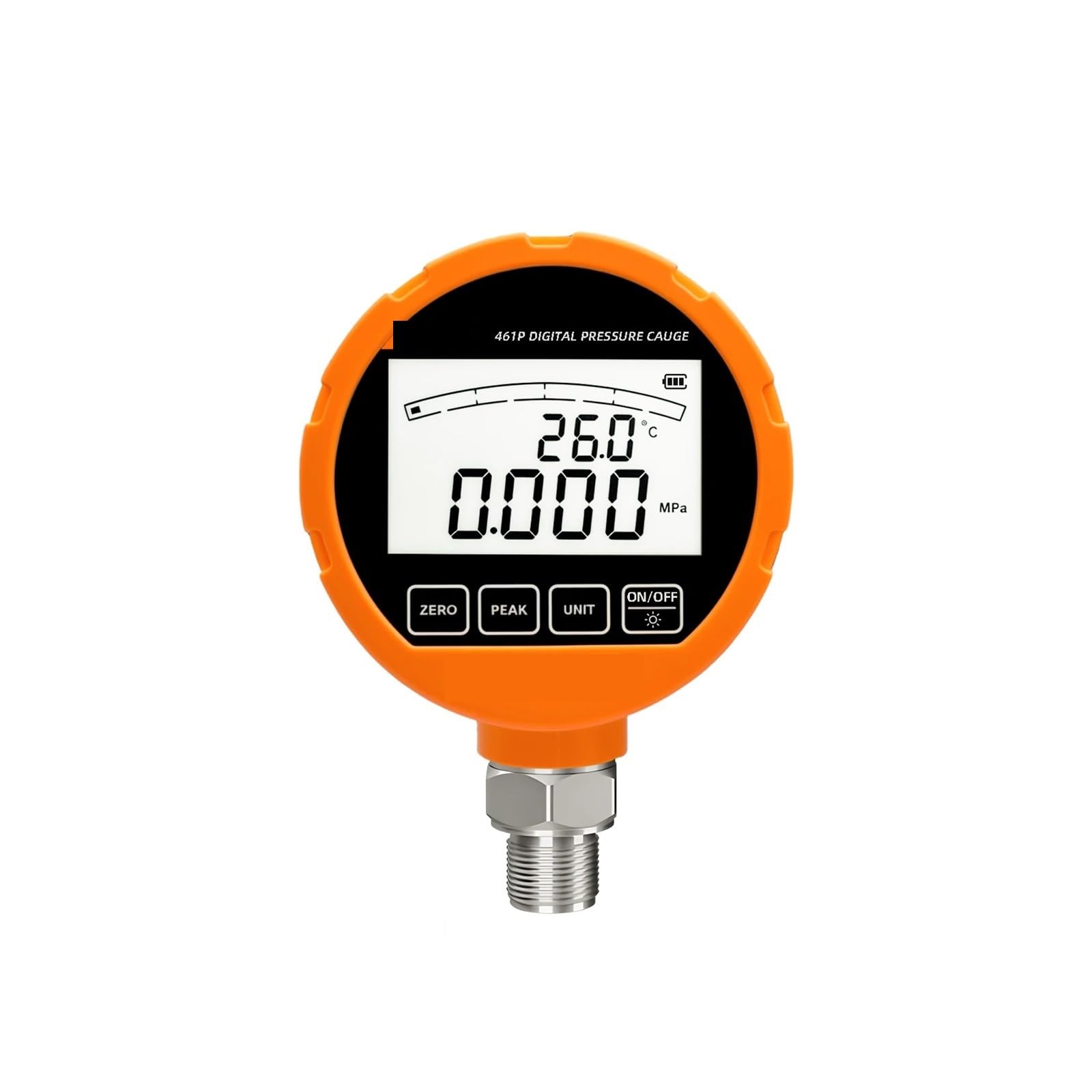 Ciśnieniomierz, ME461P cyfrowy manometr hydrauliczny dokładność 0,5% FS membrana 316L LCD manometr gazu płynnego ze stali nierdzewnej(NPT 1-8,0-6MPa)