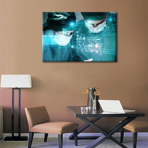 Image of TUMOVO 1 Panels Medical Examination Wall Art Surgery and Medical Wall Painting Clinical Laboratory Wall Art for Living Nosocomium Giclee Print Stretched and Framed Ready to Hang (16 inch Wx24 H)