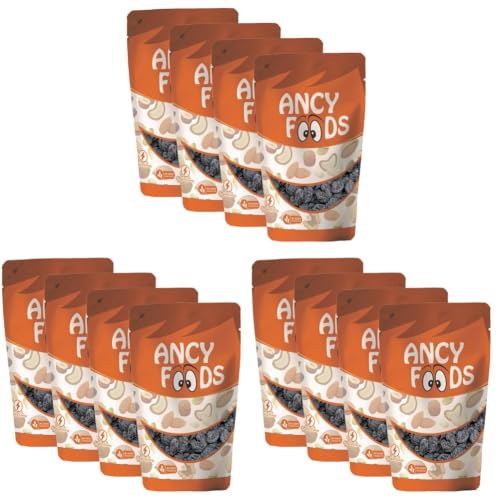 Image of Ancy Foods Premium Dry Fruits Black RaisinKali Darakh 1kg, Pack of 12x250g, NATURAL