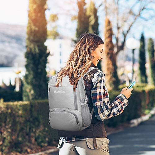 Zomake Lightweight Packable Backpack 30L - Foldable Hiking Backpacks Water Resistant Compact Folding Daypack For Travel(Sliver Grey) #TOP5