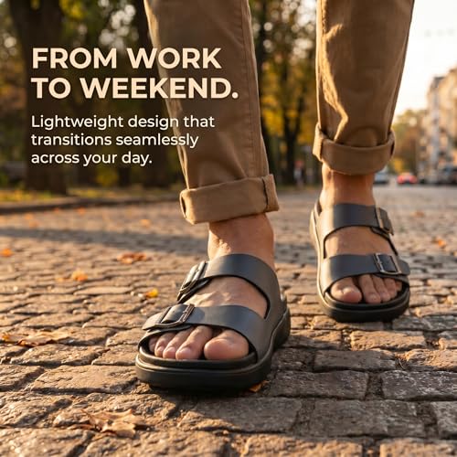 Image of Neeman's PureWhoosh Flow Sandals for Men | Waterproof Chappal | Casual Slippers with Ergonomic Arch Support & Anti Skid EVA Sole | Adjustable Strap | Lightweight Monsoon Floaters for Beach & Outdoor Wear