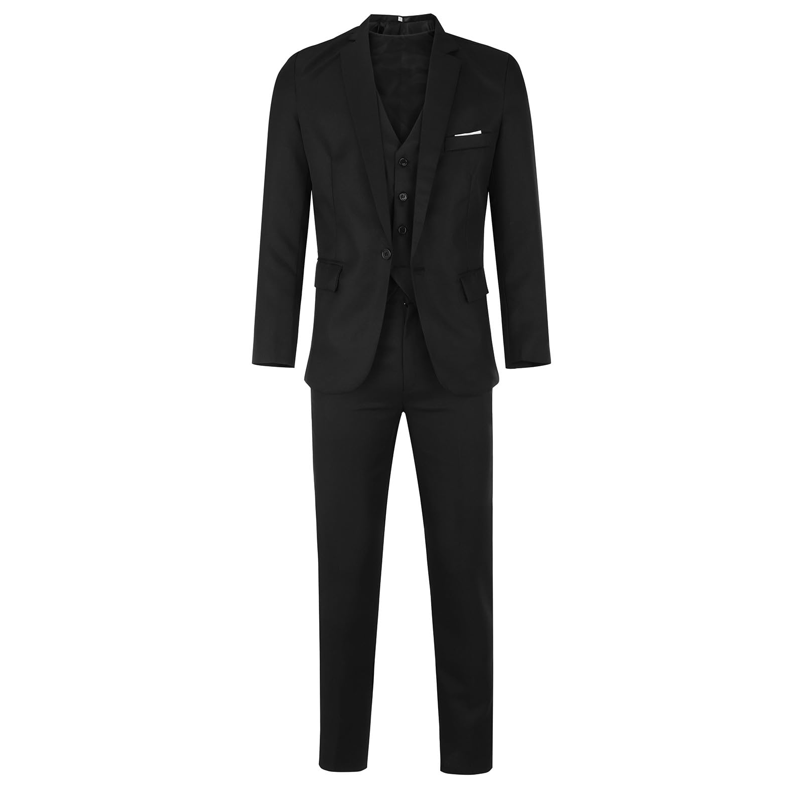 Generisch Tuta da uomo, sottile, 3 pezzi, per matrimonio, business, festa, giacca, gilet e giacca per pantaloni con orecchie da uomo