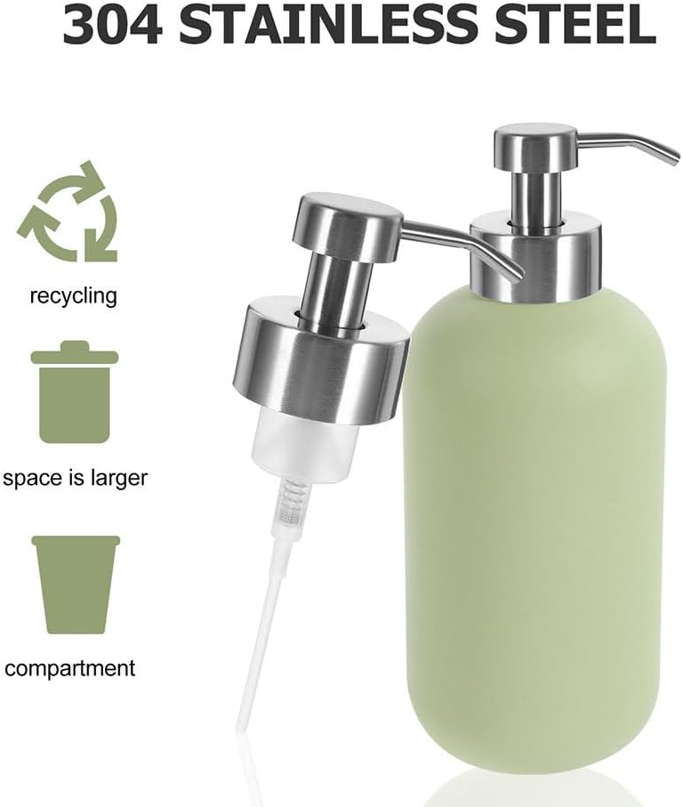 DOITOOL Replacement Shampoo Dispenser Pump for Bathroom Soap Bottles Stainless Steel Foaming Soap Pump Set of 3 Fits 44Mm Thread Diameter Controls Dispensing Reduces Waste