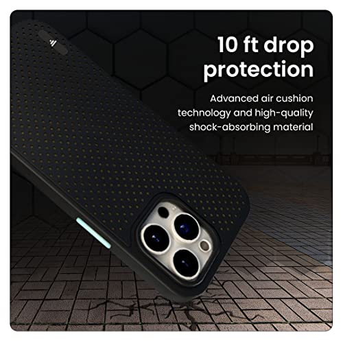 Image of Totem Graphene Case for iPhone 13 Pro Max Back Case Cover | 10ft Drop Protection | Heat Dissipation | Non Magsafe (TPU, Black)