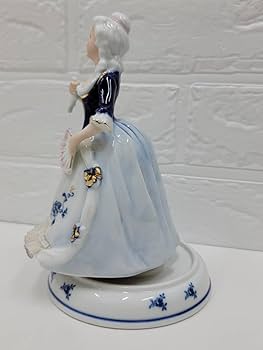 Demain/ドマン　オルゴール　貴婦人　陶器製　インテリアフィギュリン Demain ドマン オルゴール いい日旅立ち 陶器 人形 置物