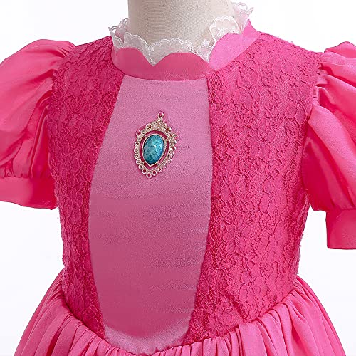 Zalongye Princess Peach Costume Dress For Girls Cosplay Halloween Party Dress Up Princess Peach Dress #TOP7