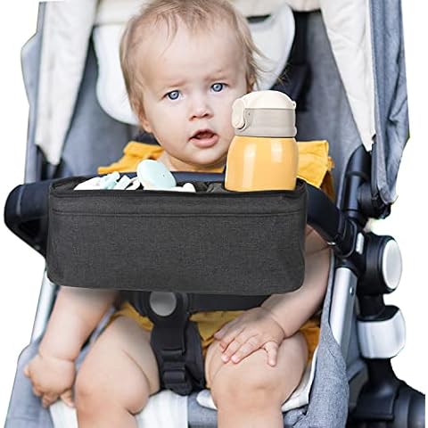 MTRSUE Universal Stroller Tray SUS 304 Frame Keep Upright Toy Snack Tray and Insulated Cup Holder, Removable Stroller Accessories with Stable Fixation Grip Stays (stroller tray) Cover