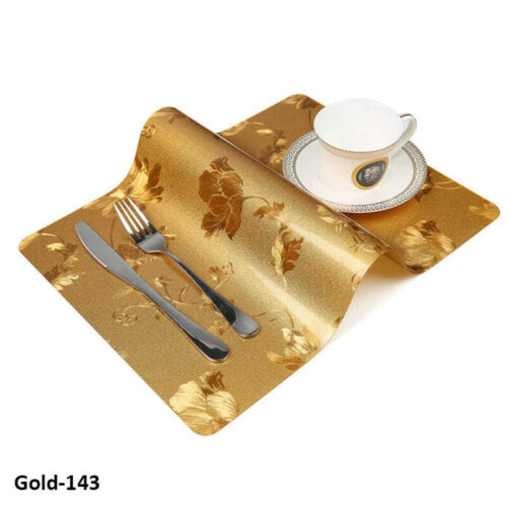 Podkładki pod kubki, 4 szt. Podkładka wodoodporna mata stołowa krata wzór podkładka izolacyjna obiad domowy-złoty-143(Gold 122 (4 Pieces))