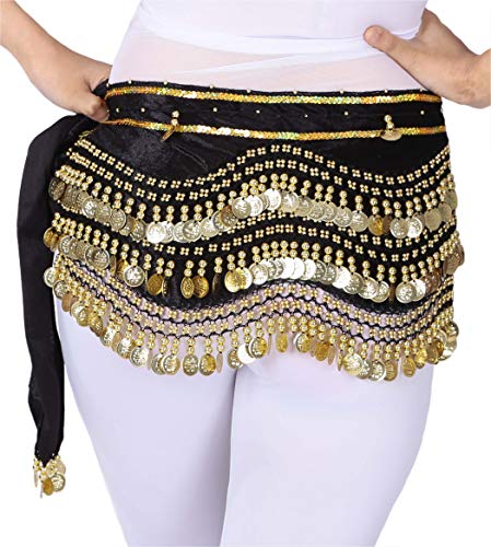 Lauthen.S 248 Coins Belly Dance Hip Scarf Tribal Belt Halloween Gypsy Costume Accessory4