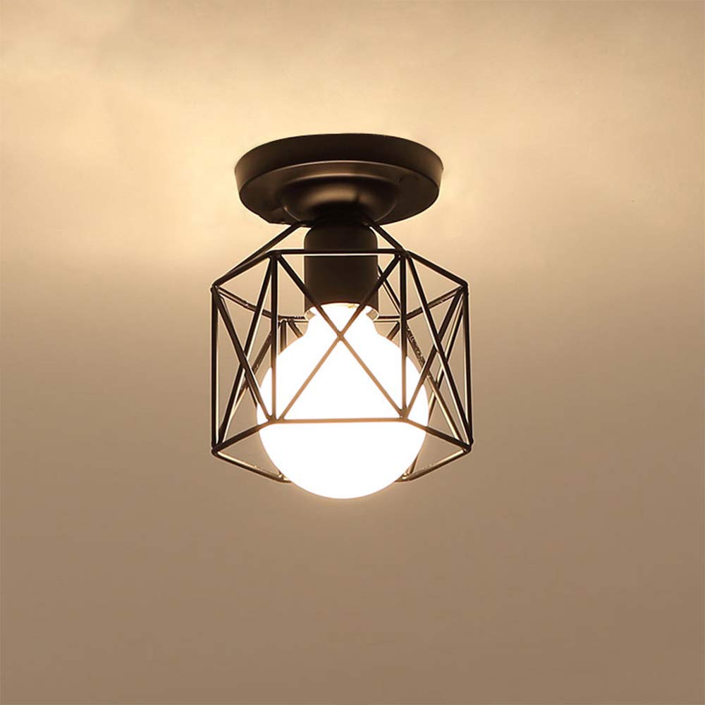 Mulstrand Ceiling Light, Modern Metal / Rattan Ceiling Light In Black/ Natural, Modern Design With Light Effect, ø40 Cm, 1 Bulb, 1 X E27, No Light Bulb