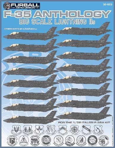 Decals F-35A Lightning II Furball 32-003 Anthologie Maquette Italeri 1/32
