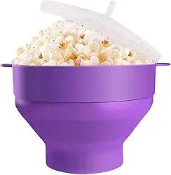 Pipoqueira Silicone Microondas Balde Pipoca Fácil Sem Óleo G (ROXA)
