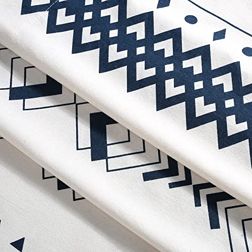 Inselnwald Boho Tassel Valance For Kitchen Geometric Striped Short Window Curtains Valance For Bathroom/Living Room Home Decors 60 By 18 Inches Navy Blue #TOP3