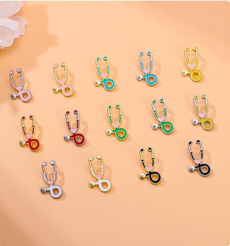 Image of Nurse Stethoscope Enamel Pins Cute Brooch Pins Medicine Enamel Lapel Pin Set Badges Doctor for Nurses' Day Medical Students Gifts Hat Jacket Bag Decor