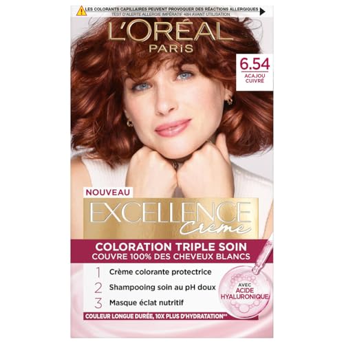Coloration Permanente 6.54 Blond Acajou Soin Triple Action Excellence 'oreal Paris La Boîte - vue 3